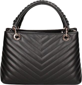 John Richmond Gewatteerde Chevron Handtas - Dames - Tassen - Zwart - Maat: ONE Size Katoen