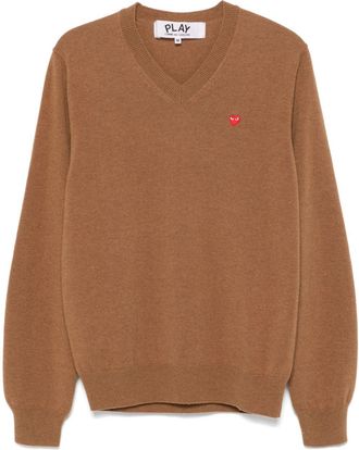 Comme Des Garçons Maglione con applicazione - Marrone