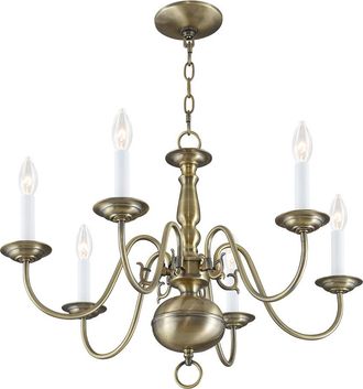 Livex Lighting Livex Williamsburgh 6-Light Antique Brass Chandelier