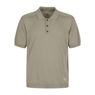 C.P. Company Polo Shirts, male, Beige, Size: M Cotton Sea Island Short Sleeve Polo Sweater