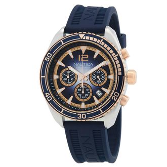 Nautica Key Biscane Chronograph Quartz Blue Dial Mens Watch NAPKBF301