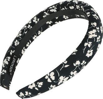 L. Erickson Reba Floral Headband in Black/White at Nordstrom