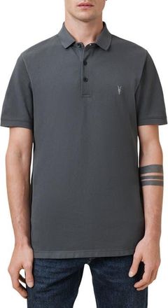 AllSaints Reform Cotton Piqué Polo in Carter Grey at Nordstrom, Size Xx-Large