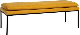 Koketto Home Banqueta tapizada mostaza con patas de metal negro