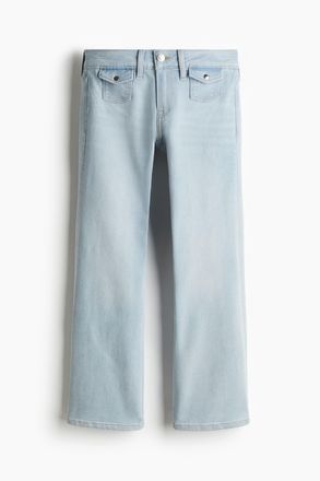 H&M Flared Low Ankle Jeans - Blasses Denimblau