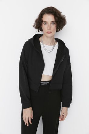 Trendyol Vrouwen Kap Off-shoulder Basis Sweatshirt