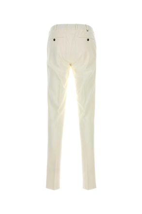 Pantaloni Torino Mens White Stretch Cotton Blend Style Joggers 0010 Pantaloni