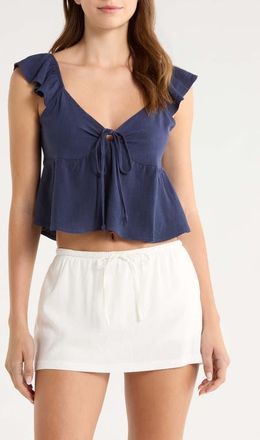 PacSun Keyhole Babydoll Tank in Navy at Nordstrom, Size Xx-Small