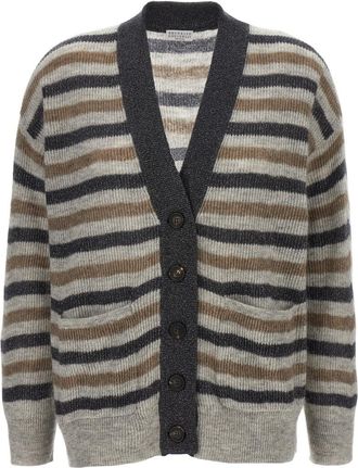 Brunello Cucinelli Multicolor Lurex wool cardigan