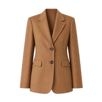 Max Mara Single-breasted Blazer - Dames - Jassen - Bruin - Maat: S Wol