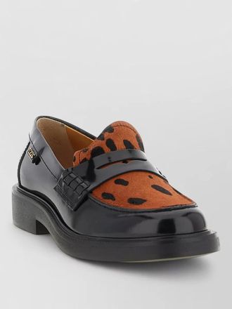 Tod's pony hair animal print round toe loafers