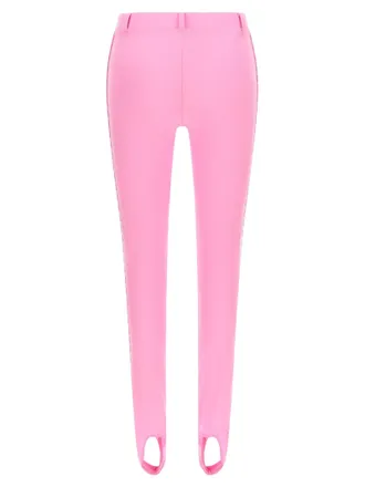 Moschino Logo-Striped Stretch Lycra Leggings - Pink
