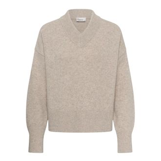 MY ESSENTIAL WARDROBE Mwrome LW V-Neck Pullover - Dames - Truien - Beige - Maat: Xs/S Wol