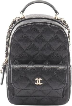 Chanel Pre-owned Matelasse Grained Calf Rugzak - Dames - Vintage Rugzakken - Zwart - ONE Size - Leer - Vintage