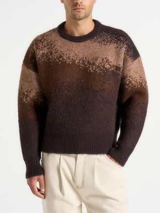 Mani&egrave;re De Voir Yani Ombre Wool Crewneck Sweater in Brown at Nordstrom, Size X-Large