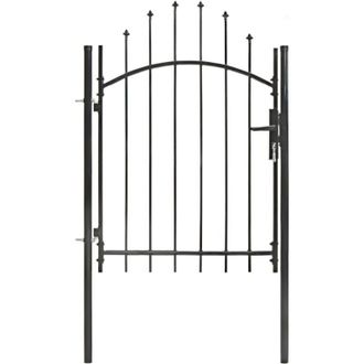 vidaXL Puerta De Jard&iacute;n De Acero Negro 1x1,75 M Vidaxl