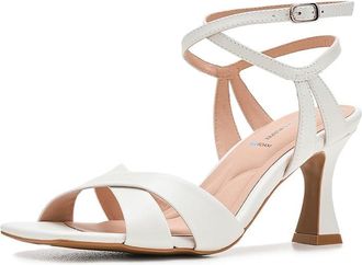 Johnston & Murphy Christine Cross Band Sandals Womens Sandals White Glove Leather : 8.5 M