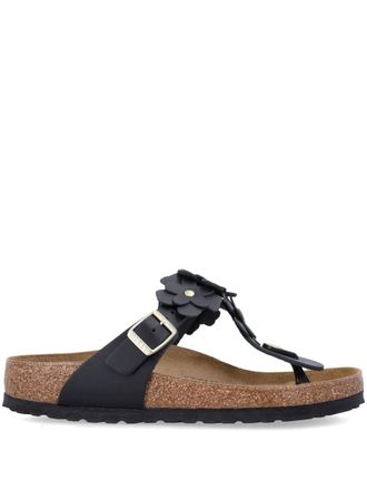 Birkenstock Infradito Gizeh Flower - Nero