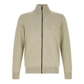 HUGO BOSS Truien & Vesten, Heren, Beige, XL, Katoen, Kanozip_S Cardigan