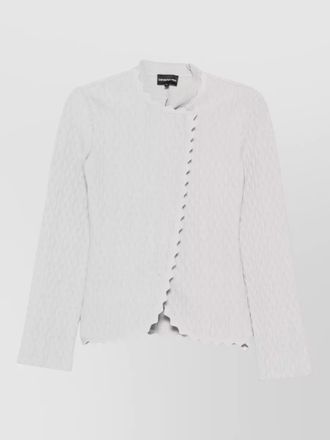 Emporio Armani knit blazer jacket round neck scalloped