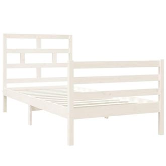 Berkfield Home Beautiful Bed Frame White 90x190 cm Single Solid Wood