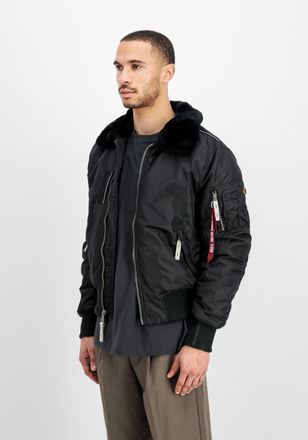 Alpha Industries Bomberjacke ALPHA INDUSTRIES Injector III, Herren, Gr. XXL, schwarz, Obermaterial: 100% Nylon, Futter: 100% Nylon, Kapuzenfutter: 100% Schaffell, F&uuml;ll