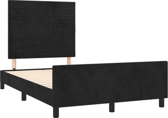 vidaXL Estructura De Cama Sin Colch&oacute;n Terciopelo Negro 120x190 Cm Vidaxl