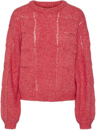 Pieces Womens Pcdeline Ls O-Neck Knit Mm Pullover Sweater, Lollipop, XL