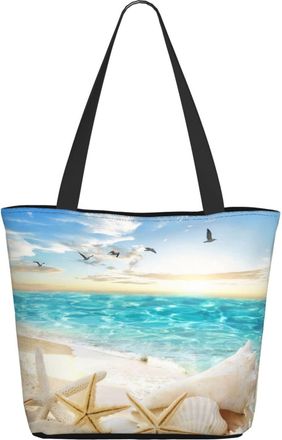 AOOEDM Beach With Starfish Ladies Shopping Bag 13x11x7in.The Perfect ValentineS Day Gift.It Is The Best ValentineS Day Gift For Mom, Daughter, Wife,Etc