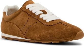 Blondo Carmen Waterproof Sneaker in Camel Suede at Nordstrom, Size 5.5