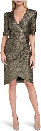 Calvin Klein Short Sleeve Sequin Sheath Womens Dress Black Gold : 12, Polyester/Spandex