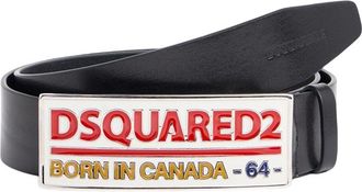 Dsquared2 Black Solid Logo Belt