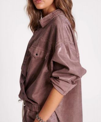 One Teaspoon Western Daria Shacket In Bronzed Chocolate