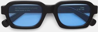 Retro Superfuture Sunglasses Caro Azure F0 E Black/Light Blue Unisex