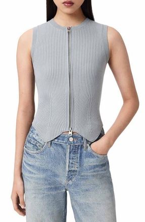 AllSaints Cruz Rib Knit Sweater Vest in Steel Blue at Nordstrom, Size X-Small