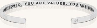 Mantra You Are Loved, You Are Valued, You Are Beautiful (within) bracelet in Outside - Silver at Nordstrom