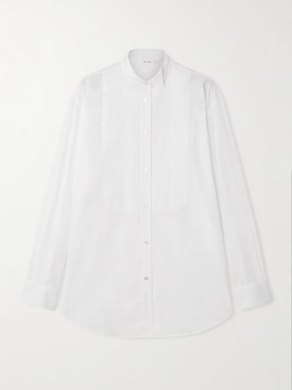 The Row Camicia In Popeline Di Cotone Con Nervature Erelia - Bianco