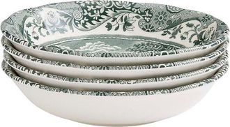 Spode Set Of 4 Green Italian 6.5In Cereal Bowls