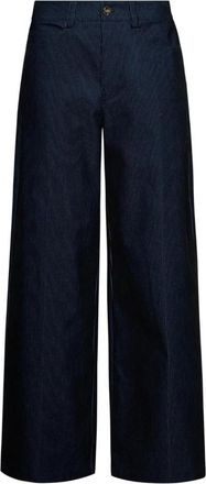 Silvian Heach Wijde broek - Dames - Wijde Broeken - Blauw - XL - Katoen - Broeken