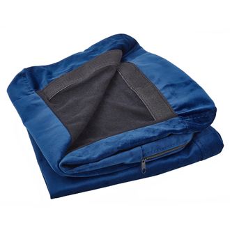 Beliani Beliani - Funda Para Sill&oacute;n De Terciopelo Azul Con Cierre Extra&iacute;ble Bernes