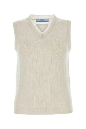 Prada Chalk Cashmere Vest
