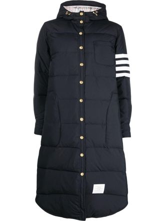 Thom Browne 4-Bar hooded padded coat - Blue
