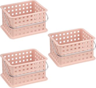 iDesign Small Stackable Shower Basket - Set of 3 - Clear/Frost - Made in USA in Blush at Nordstrom
