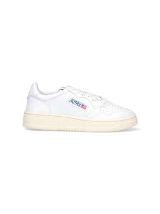 Autry White Medalist Leather Low-Top Sneakers