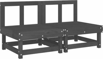 vidaXL Sof&aacute;s Centrales De Jard&iacute;n 2 Uds Madera Maciza De Pino Gris Vidaxl