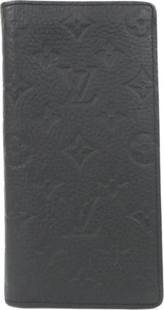 Louis Vuitton Black Leather Long Wallet (Bi-Fold) (Pre-Owned)