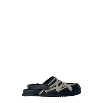 Rick Owens Schoenen, Heren, Zwart, 40 EU, Leer, Kanten Detail Leren Muiltjes