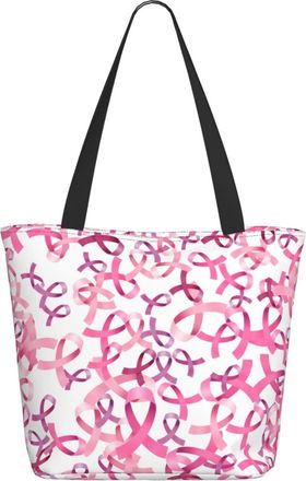 AOOEDM Pink Ribbons Breast Cancer Awareness Ladies Shopping Bag 13x11x7in.The Perfect ValentineS Day Gift.It Is The Best ValentineS Day Gift For Mom, Daughte