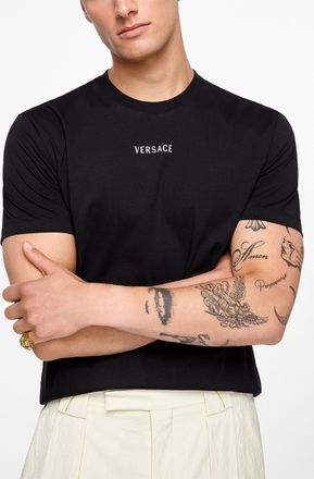 Versace Mens Embroidered signature T-shirt