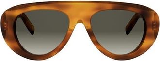 Celine Triomphe Stamp 52mm Gradient Pilot Sunglasses in Blonde Havana /Gradient Brown at Nordstrom
